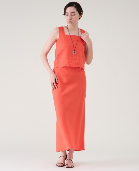 ウォッシュリネンスカート（セットアップ可） 詳細画像 レッド 4