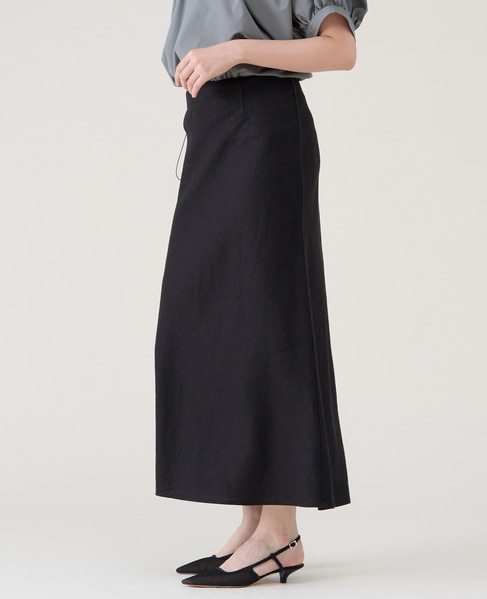 ウォッシュリネンスカート（セットアップ可） 詳細画像 ブラック 2