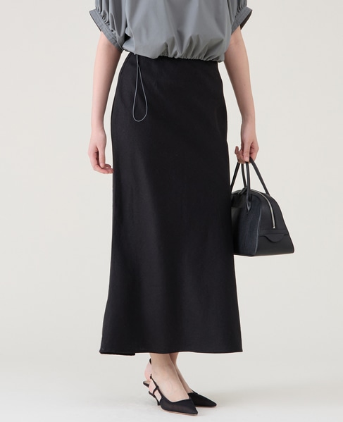 ウォッシュリネンスカート（セットアップ可） 詳細画像 ブラック 3
