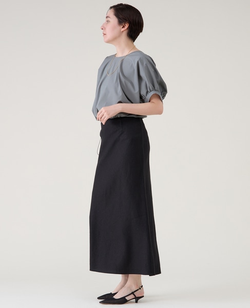 ウォッシュリネンスカート（セットアップ可） 詳細画像 ブラック 5