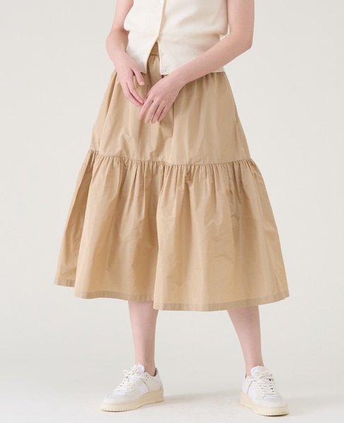 マイクロタフタティアードスカート 詳細画像 ベージュ 1