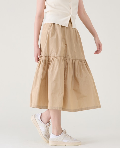 マイクロタフタティアードスカート 詳細画像 ベージュ 2