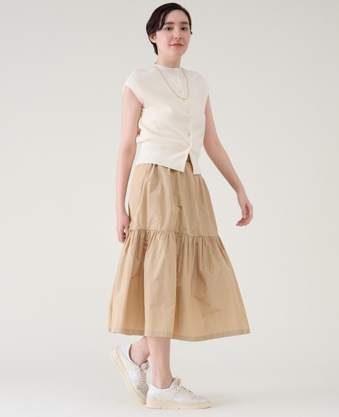 マイクロタフタティアードスカート 詳細画像 ベージュ 5