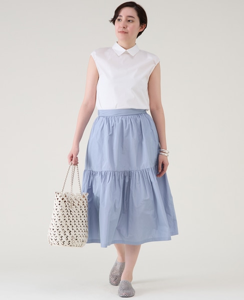 マイクロタフタティアードスカート 詳細画像 ライトブルー 4