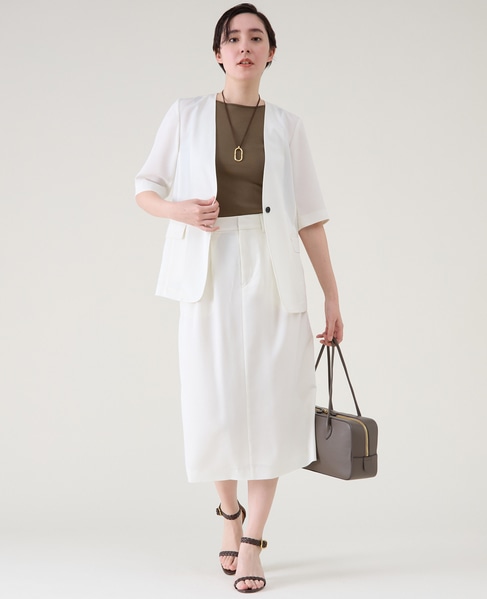 2タックスカート（セットアップ可） 詳細画像 ホワイト 3