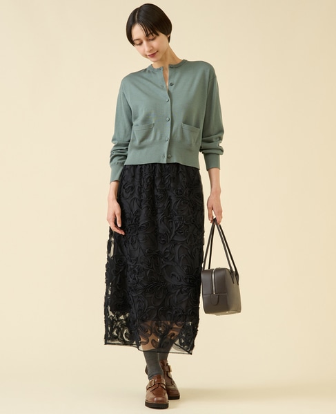 テープ刺繍タイトスカート 詳細画像 ブラック 10