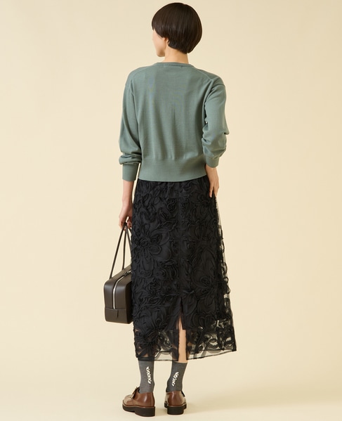 テープ刺繍タイトスカート 詳細画像 ブラック 12