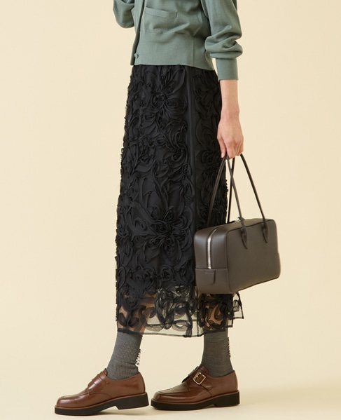 テープ刺繍タイトスカート 詳細画像 ブラック 6