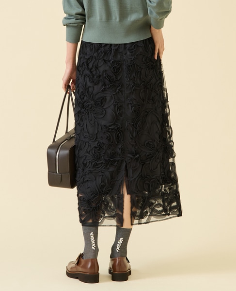 テープ刺繍タイトスカート 詳細画像 ブラック 7