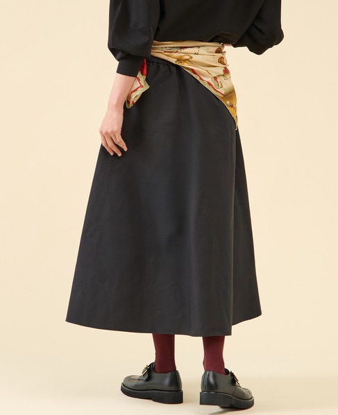 タフタバックゴムフレアスカート 詳細画像 ブラック 3