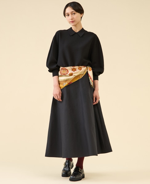 タフタバックゴムフレアスカート 詳細画像 ブラック 6