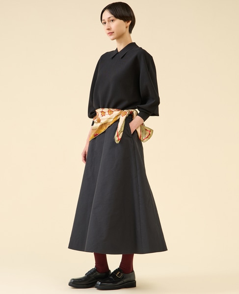 タフタバックゴムフレアスカート 詳細画像 ブラック 7