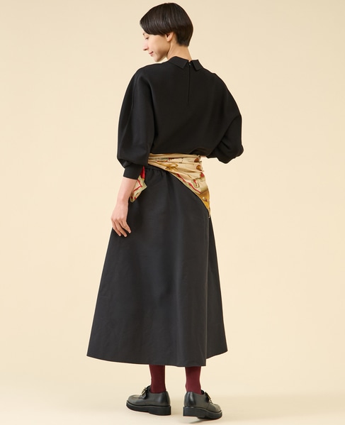 タフタバックゴムフレアスカート 詳細画像 ブラック 8