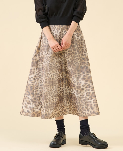 タフタバックゴムフレアスカート 詳細画像 レオパード 1