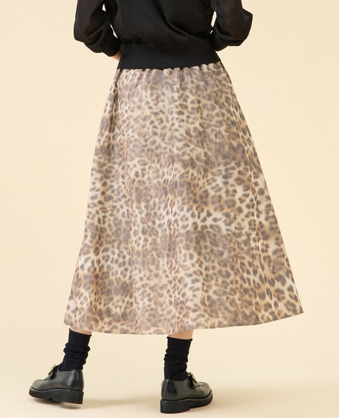 タフタバックゴムフレアスカート 詳細画像 レオパード 3