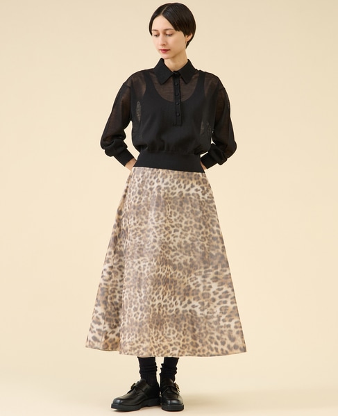 タフタバックゴムフレアスカート 詳細画像 レオパード 5