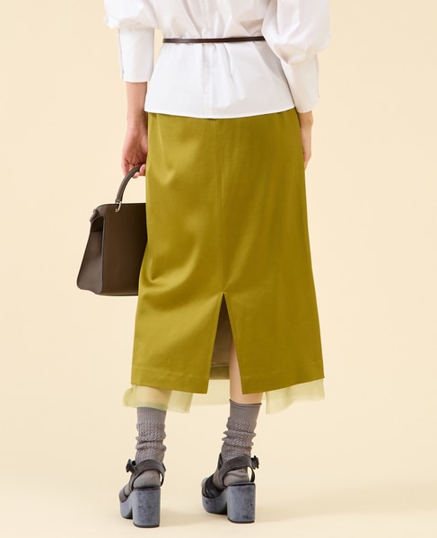 ウールサテンスカート 詳細画像 ピスタチオ 3