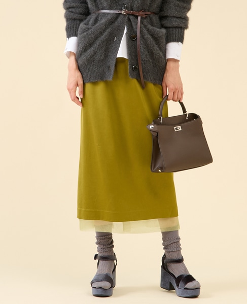 ウールサテンスカート 詳細画像 ピスタチオ 4