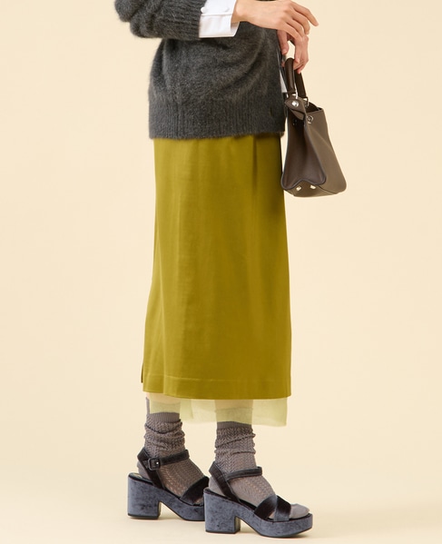 ウールサテンスカート 詳細画像 ピスタチオ 5