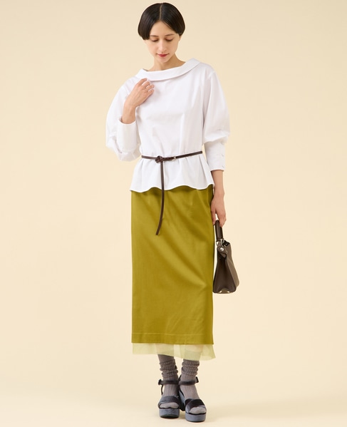 ウールサテンスカート 詳細画像 ピスタチオ 6