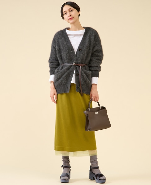 ウールサテンスカート 詳細画像 ピスタチオ 8