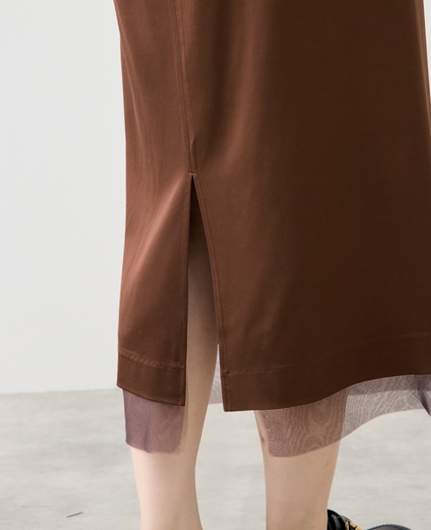 ウールサテンスカート 詳細画像 ブラウン 10