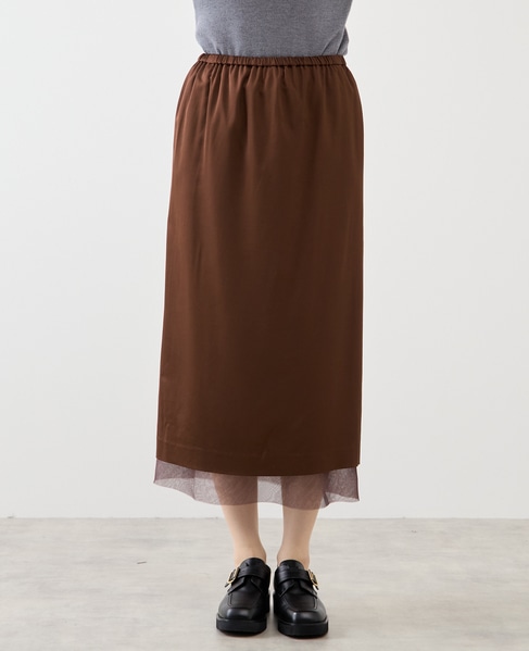 ウールサテンスカート 詳細画像 ブラウン 7