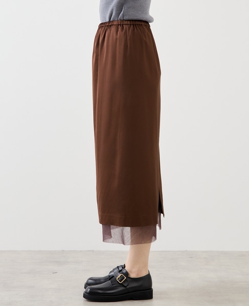 ウールサテンスカート 詳細画像 ブラウン 8