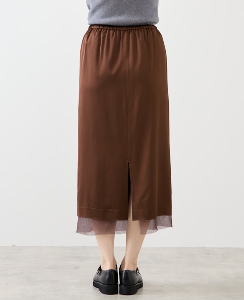 ウールサテンスカート 詳細画像 ブラウン 9