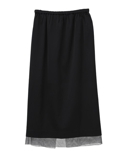 ウールサテンスカート 詳細画像 ブラック 1