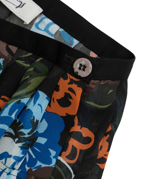 【l’heritage martinique/レリタージュ マルティニーク】ガーデンフラワープリントスカート（セットアップ可） 詳細画像 ブラック 5