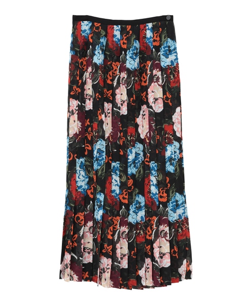 【l’heritage martinique/レリタージュ マルティニーク】ガーデンフラワープリントスカート（セットアップ可） 詳細画像 ブラック 8