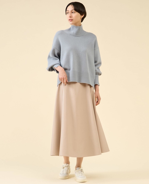 フェイクレザーフレアスカート 詳細画像 ベージュ 4