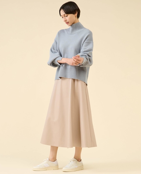 フェイクレザーフレアスカート 詳細画像 ベージュ 5