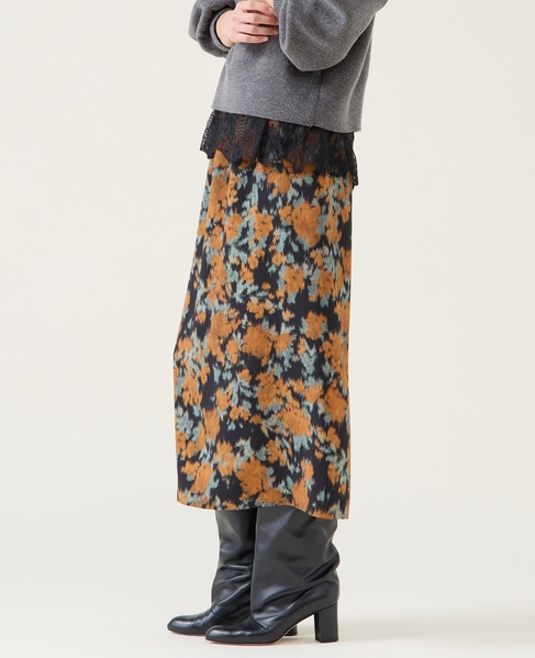 フラワーギャザータイトスカート 詳細画像 ブラック 2