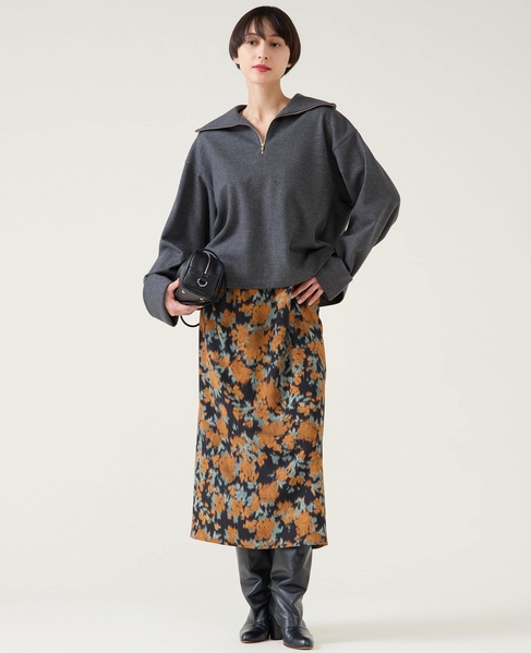 フラワーギャザータイトスカート 詳細画像 ブラック 7