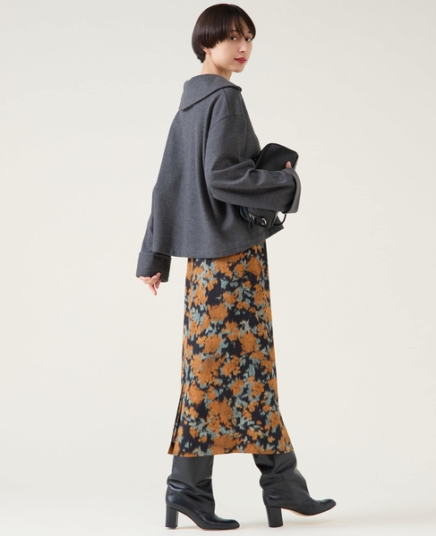 フラワーギャザータイトスカート 詳細画像 ブラック 8