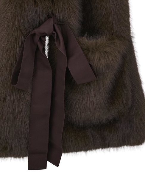 【l’heritage martinique/レリタージュ マルティニーク】フォックスライクフェイクファーストールジレ 詳細画像 ブラウン 4