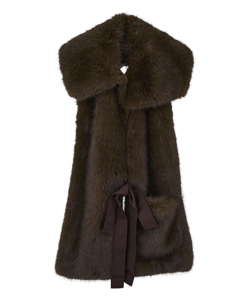 【l’heritage martinique/レリタージュ マルティニーク】フォックスライクフェイクファーストールジレ 詳細画像 ブラウン 6