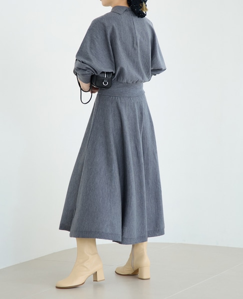 衿ドルマンニットワンピース 詳細画像 グレー 3