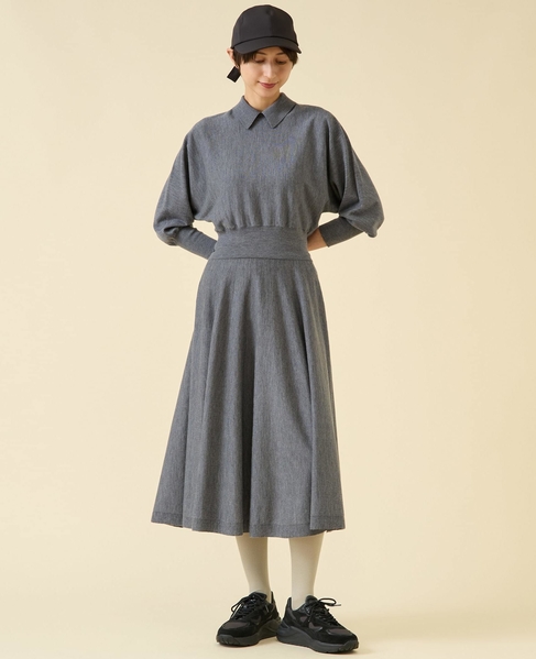 衿ドルマンニットワンピース 詳細画像 グレー 4