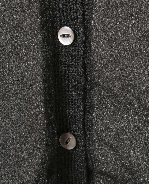 【l’heritage martinique/レリタージュ マルティニーク】シアー5分袖カーディガン 詳細画像 ブラック 6