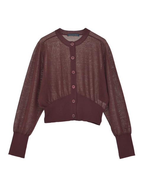 シアーウールカーディガン 詳細画像 ボルドー 12