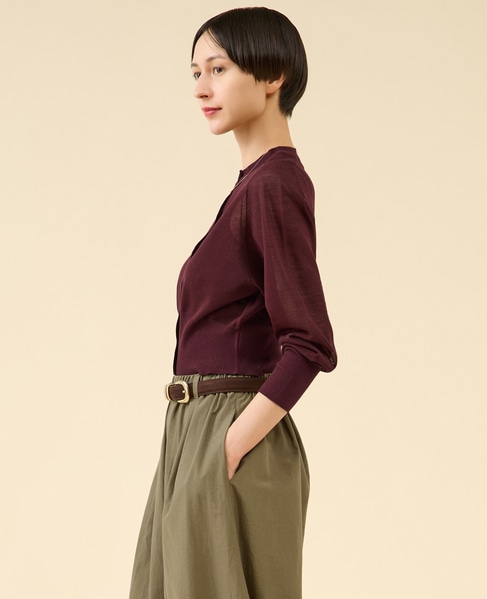 シアーウールカーディガン 詳細画像 ボルドー 4