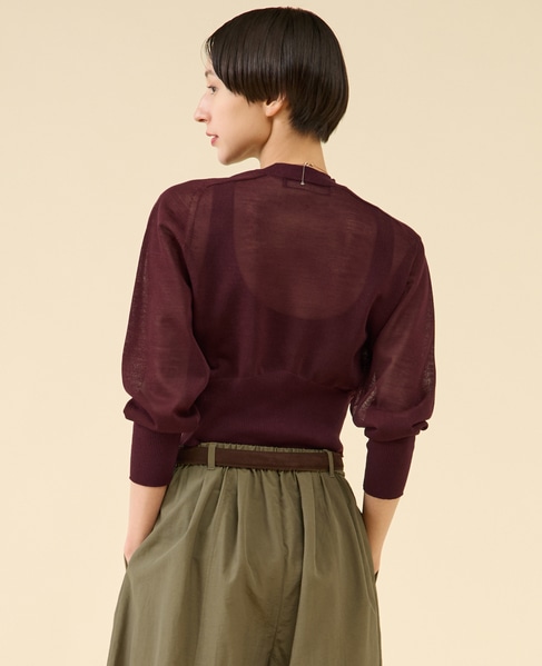 シアーウールカーディガン 詳細画像 ボルドー 5
