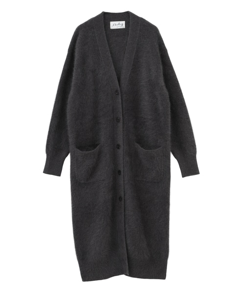 【l’heritage martinique/レリタージュ マルティニーク】ラクーンロングカーディガン 詳細画像 チャコール 10