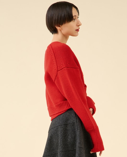 ローゲージウールカーディガン（アンサンブル可） 詳細画像 レッド 2