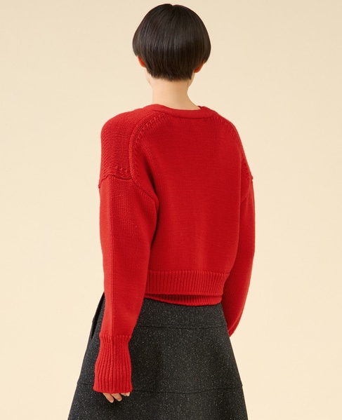 ローゲージウールカーディガン（アンサンブル可） 詳細画像 レッド 3