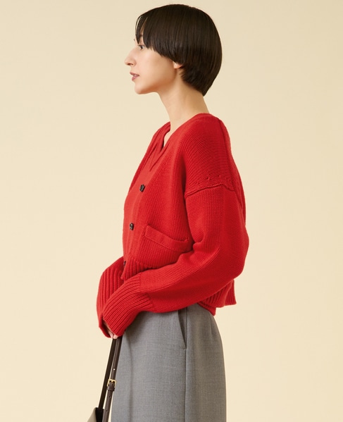 ローゲージウールカーディガン（アンサンブル可） 詳細画像 レッド 5