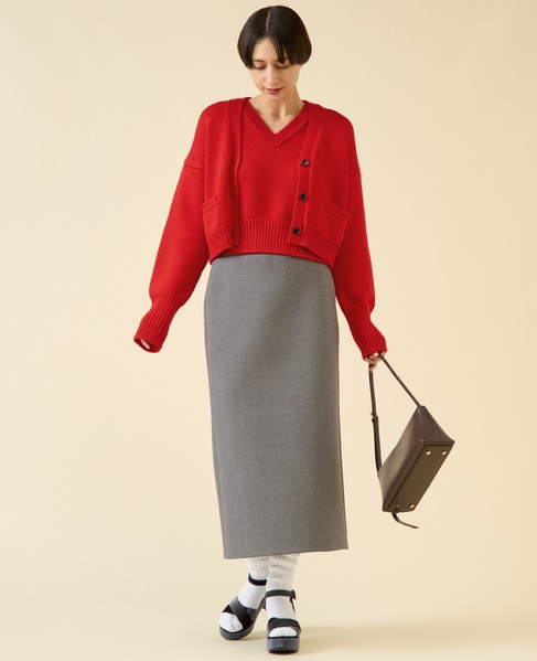 ローゲージウールカーディガン（アンサンブル可） 詳細画像 レッド 6